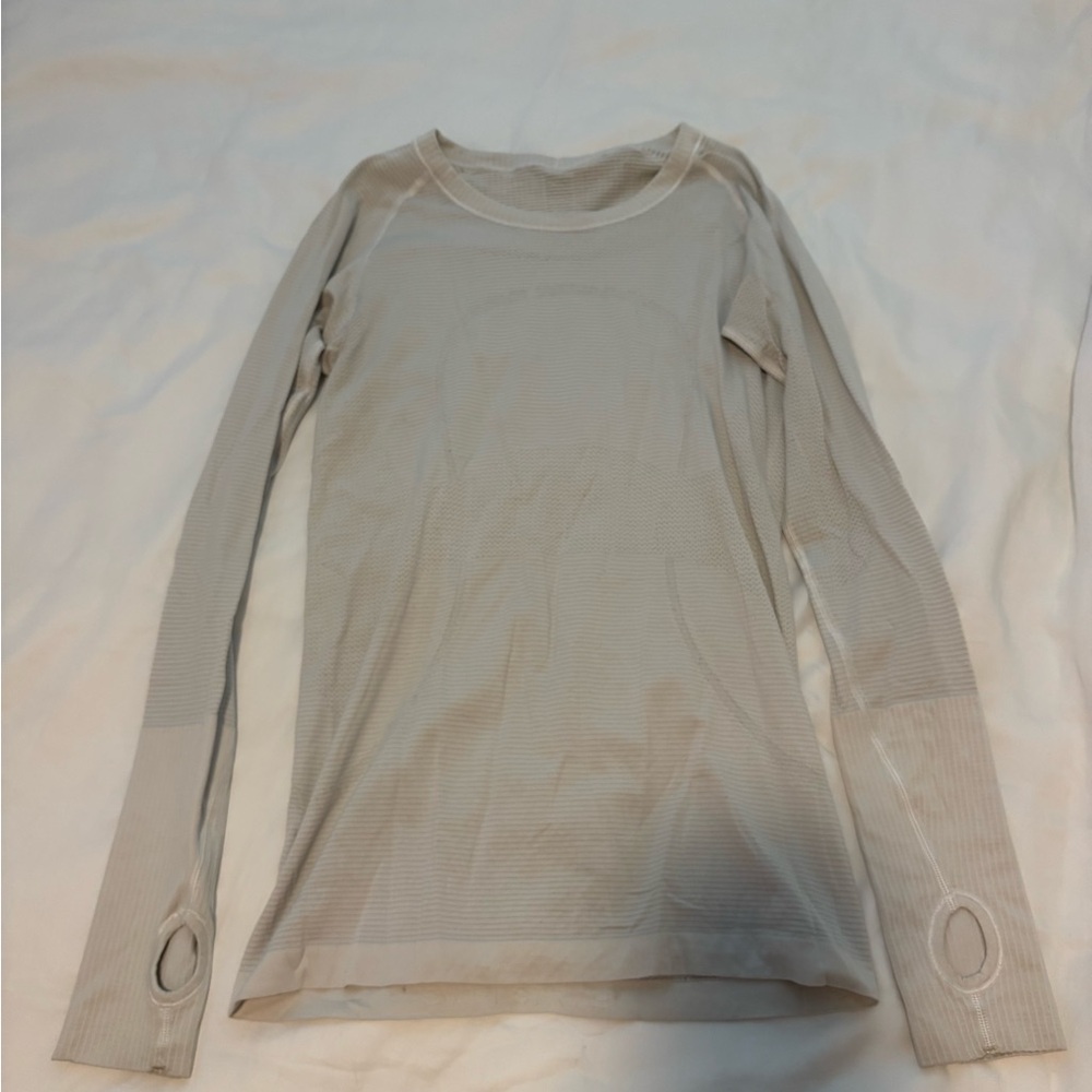 Lululemon white long sleeve swiftly tech